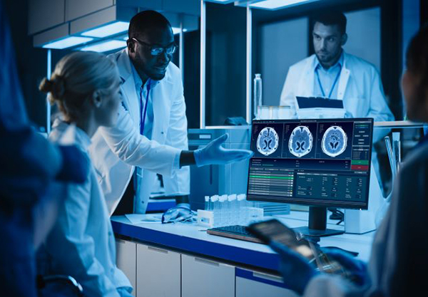 stroke team discussing imaging