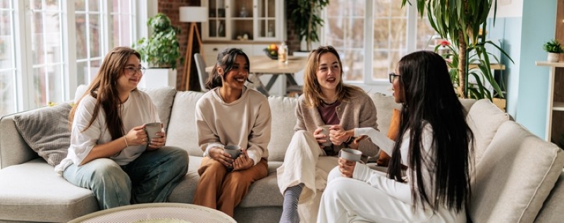 group of friends talking