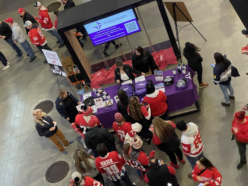 Information booth at a Red Wings game.